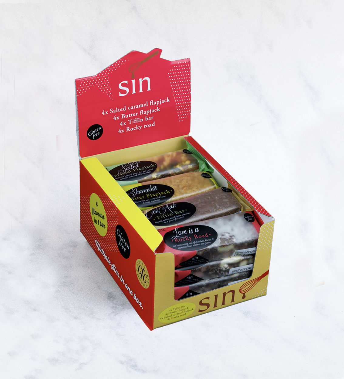 Sin Multi-Flavour Gluten-Free Snack Bars - Safe for Coeliacs | 16 Bars ...
