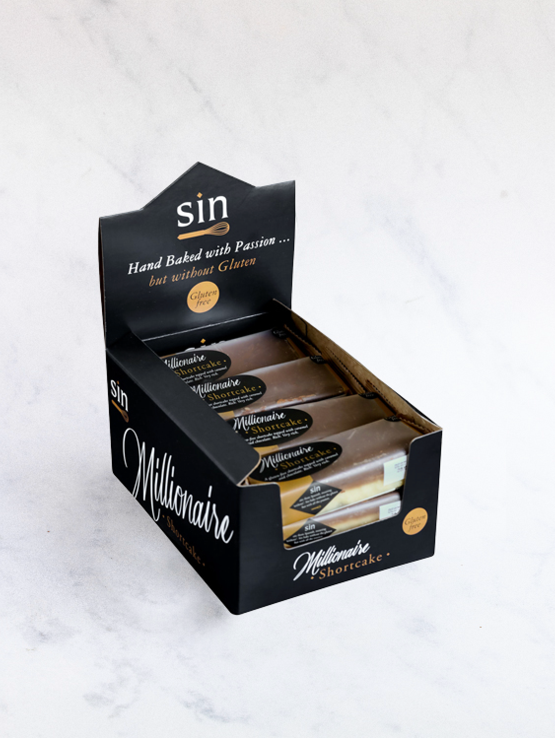 Sin Millionaires Shortcake Display box_safe for celiacs_12 bars ...